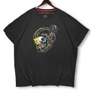 NWT Robert Graham Coba Rose Skull Graphic T Shirt Mens 4XL Black